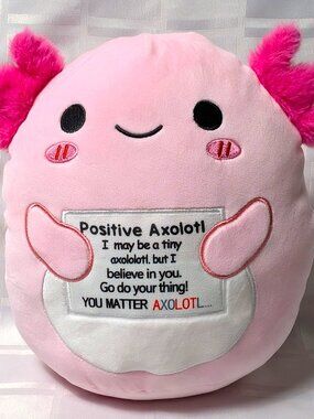 POSITIVE AXOLOTL PLUSH KIDS POSITIVITY POSITIVE MESSAGE I BELIEVE IN YOU PILLOW